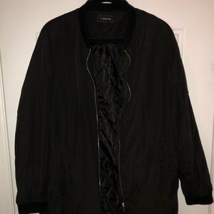 Long oversized bomber type jacket